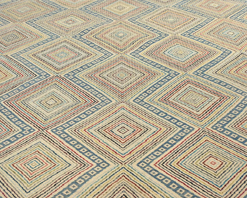 9x12 Zeigler Multicolor Afghan Hand Knotted Wool Area Rug